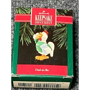 Hallmark Keepsake Ornament Dad-to-Be Chicken 1992 Handcrafted‎ NOS Collectible